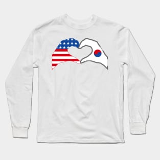 We Heart USA & Korea Patriot Flag Series Long Sleeve T-Shirt